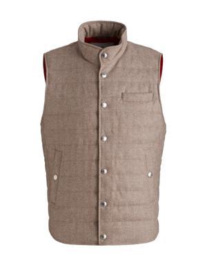 Wool Herringbone Down Vest