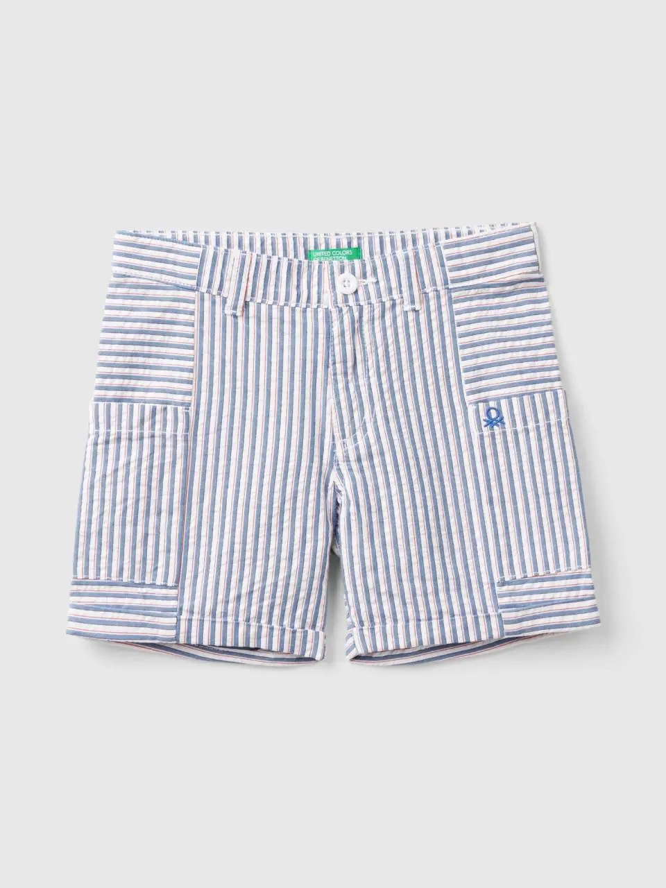 Benetton striped shorts with pockets. 1