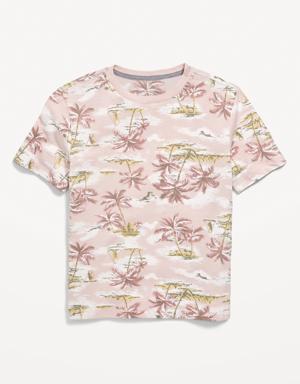 Softest Printed Crew-Neck T-Shirt for Boys pink