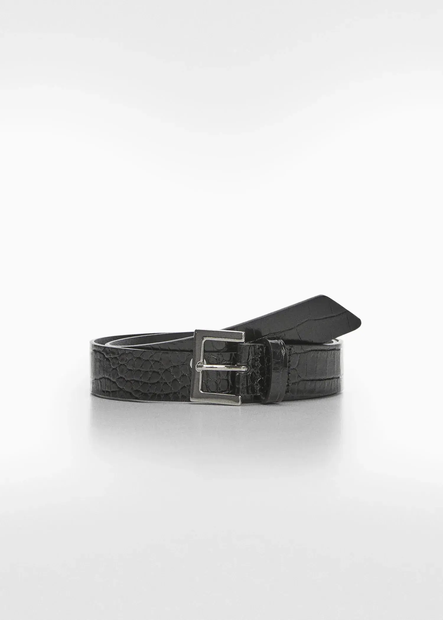 Mango Croc-effect leather belt. 2
