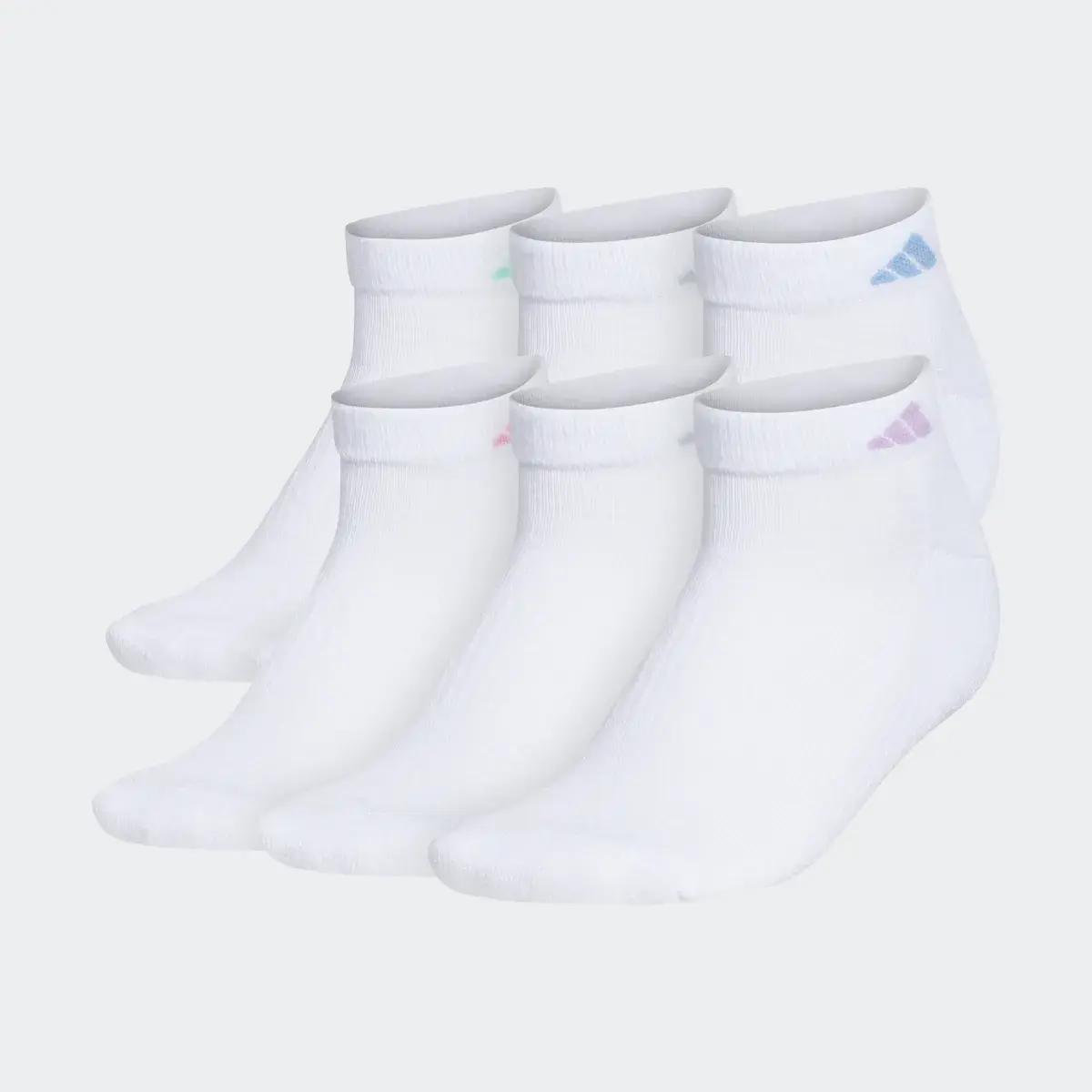 Adidas Athletic Cushioned 6-Pack Low-Cut Socks. 2