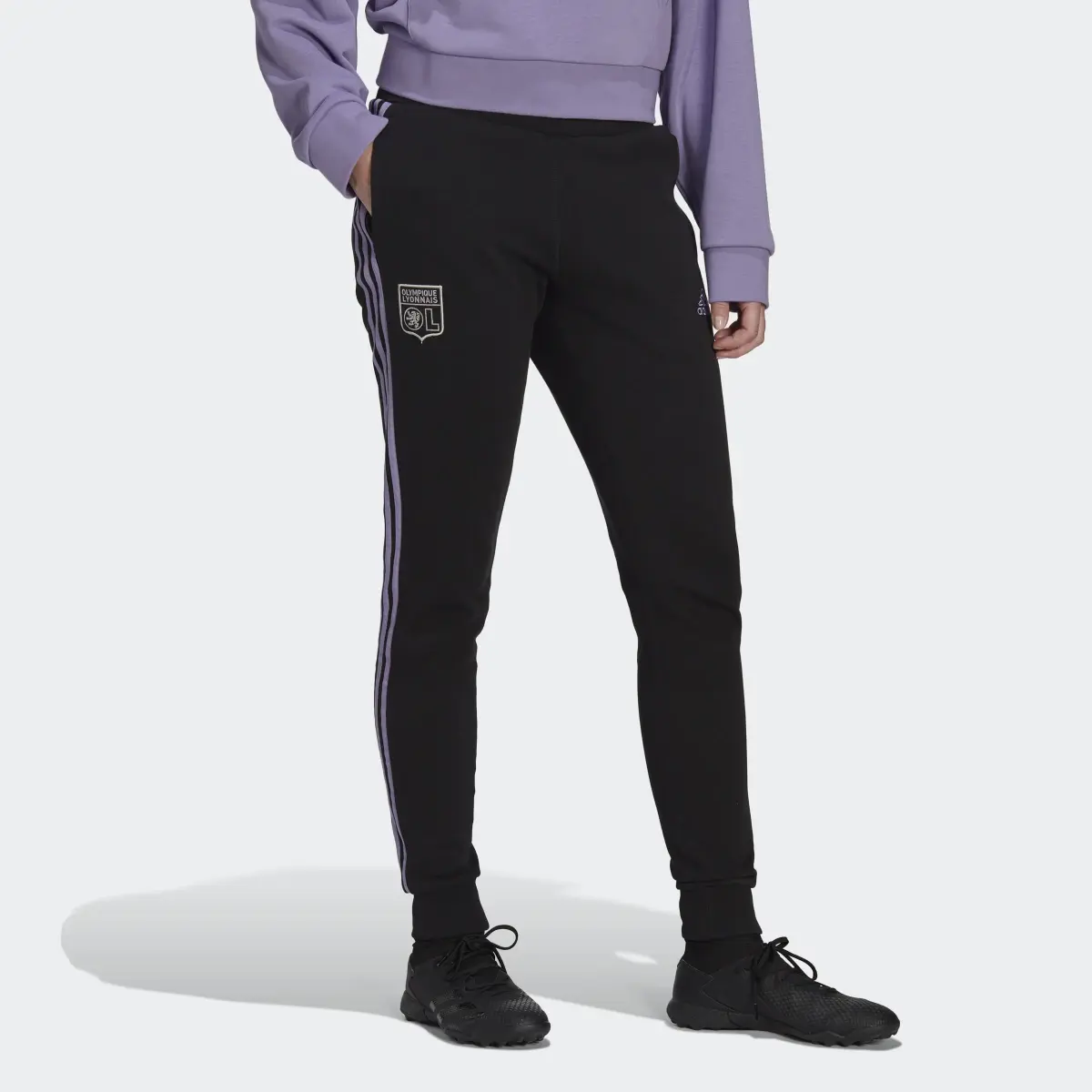 Adidas Olympique Lyonnais Sweat Tracksuit Bottoms. 1