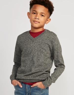 Old Navy Long-Sleeve Solid V-Neck Sweater for Boys gray