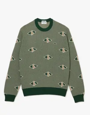 Sweater classic fit com padrão de monograma Lacoste unissexo