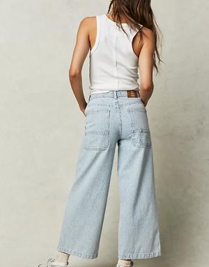 Piper Mid-Rise Crop Wide-Leg Jeans