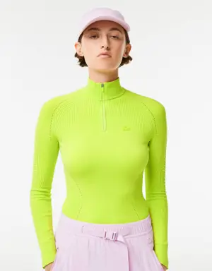 Women's Lacoste Zip Neck Sweater