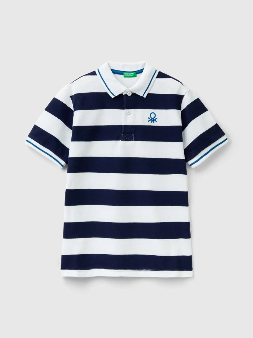 Benetton short sleeve polo with stripes. 1