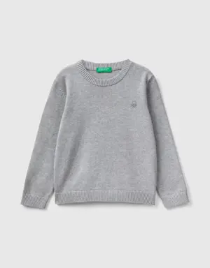 sweater in pure cotton with logo