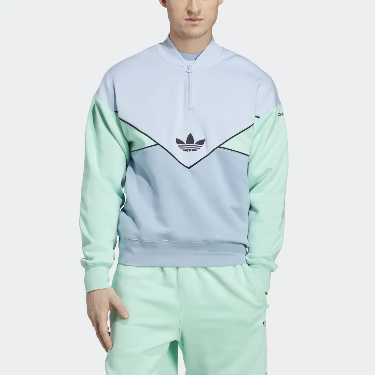 Adidas Adicolor Seasonal Archive Half-Zip Crew Sweatshirt. 1