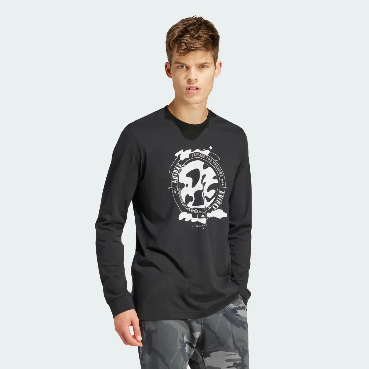 Adidas City Escape Town Camo Long Sleeve Graphic Tee. 2