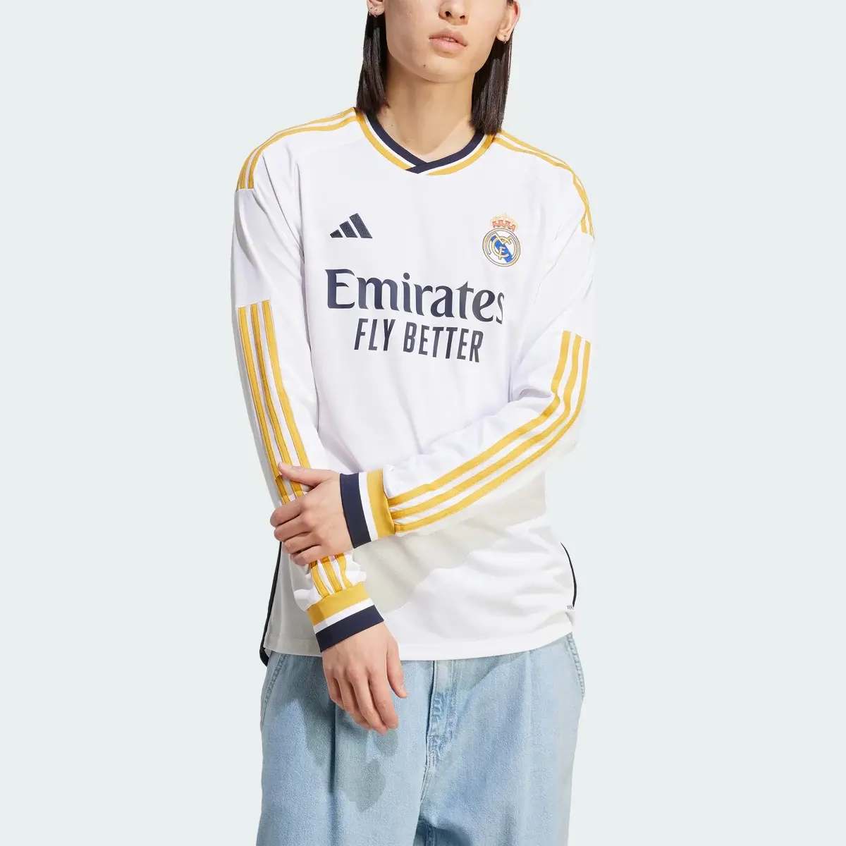 Adidas Real Madrid 23/24 Long Sleeve Home Jersey. 1