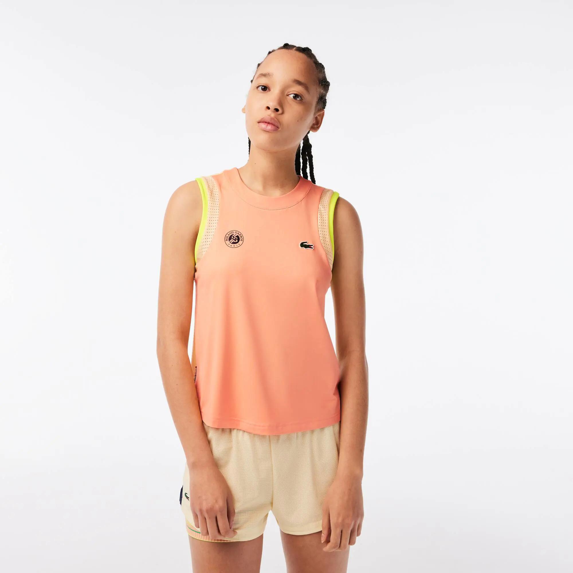 Lacoste T-shirt Lacoste Sport Roland Garros Edition Cross Cut para Mulher. 1