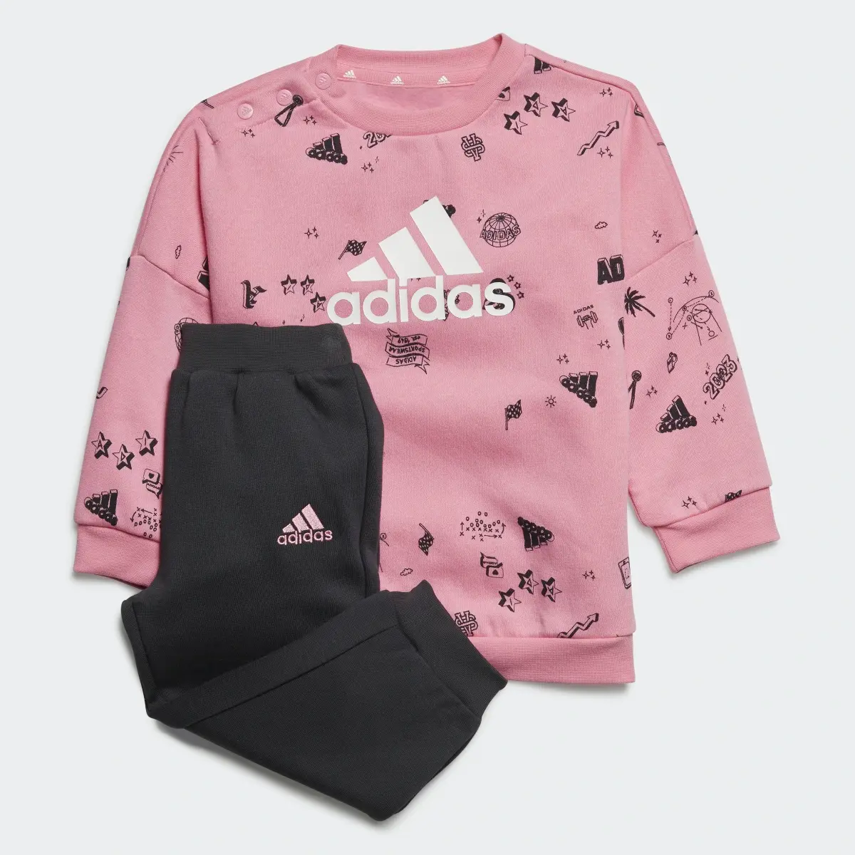 Adidas Brand Love Crew Sweatshirt Set Kids. 2