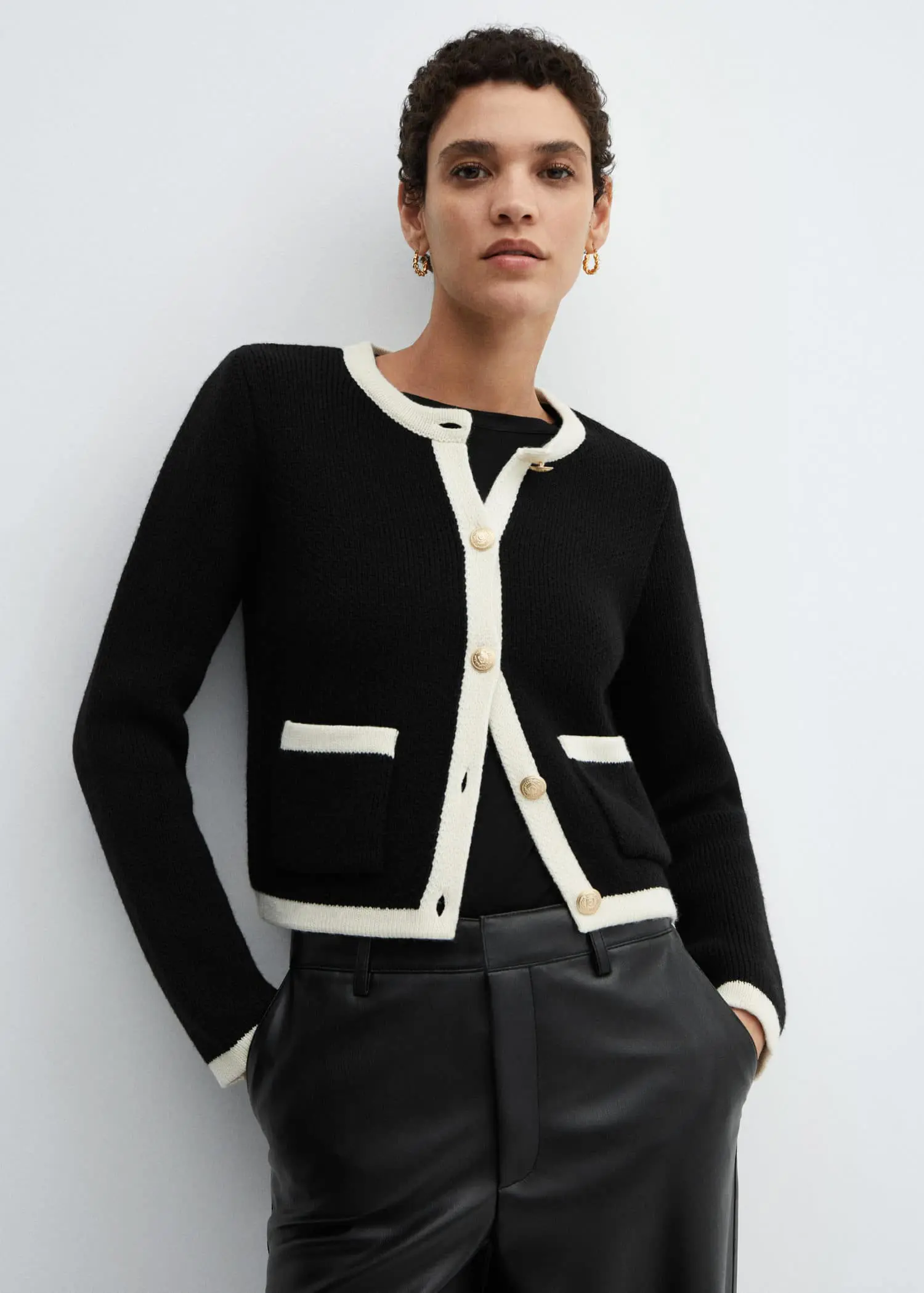Mango Knitted buttoned jacket. 2