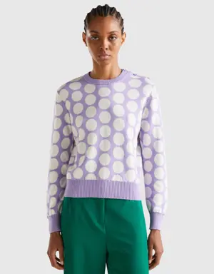 polka dot sweater in tricot cotton