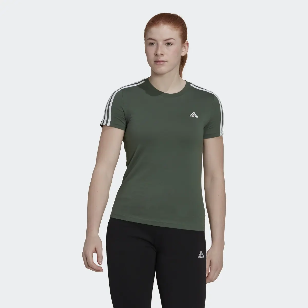 Adidas Essentials Slim 3-Stripes Tee. 2