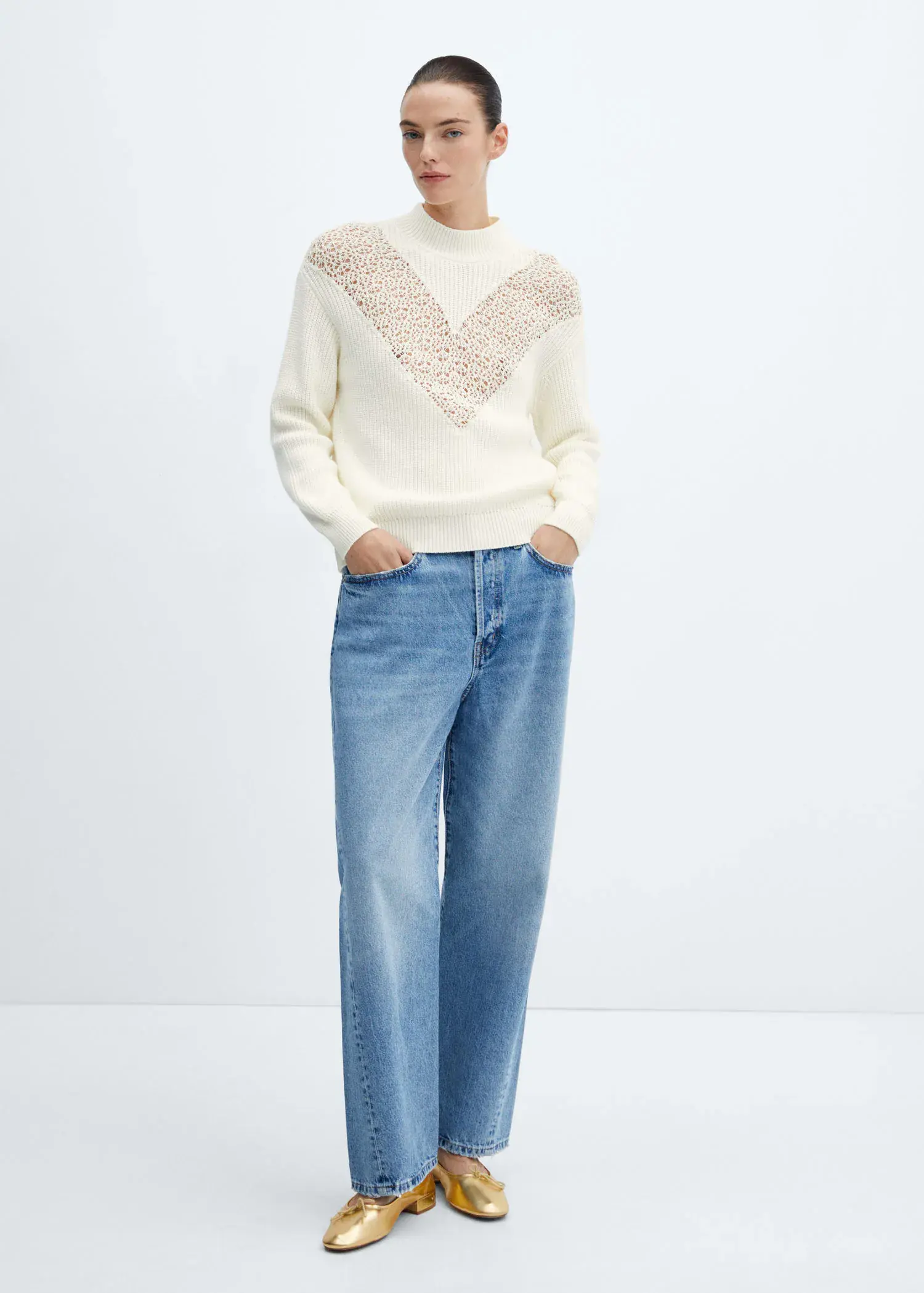 Mango Knitted jumper with openwork details. 2