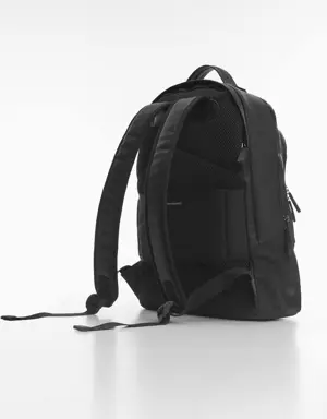 Water-repellent leather effect backpack