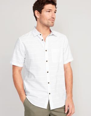 Old Navy Regular-Fit Everyday Short-Sleeve Dobby Shirt for Men white