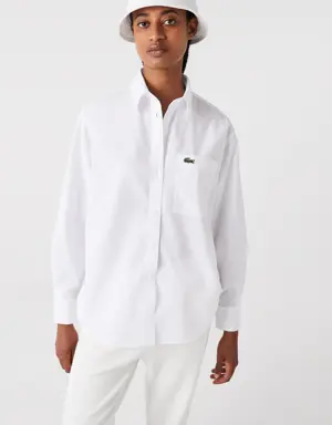 Women's Lacoste French Collar Oversized Shirt