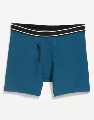 Printed Built-In Flex Boxer-Brief Underwear for Men -- 6.25-inch inseam blue