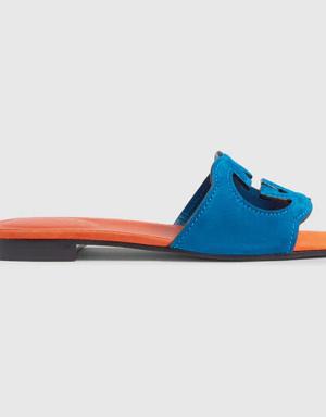 Women's Interlocking G cut-out slide sandal