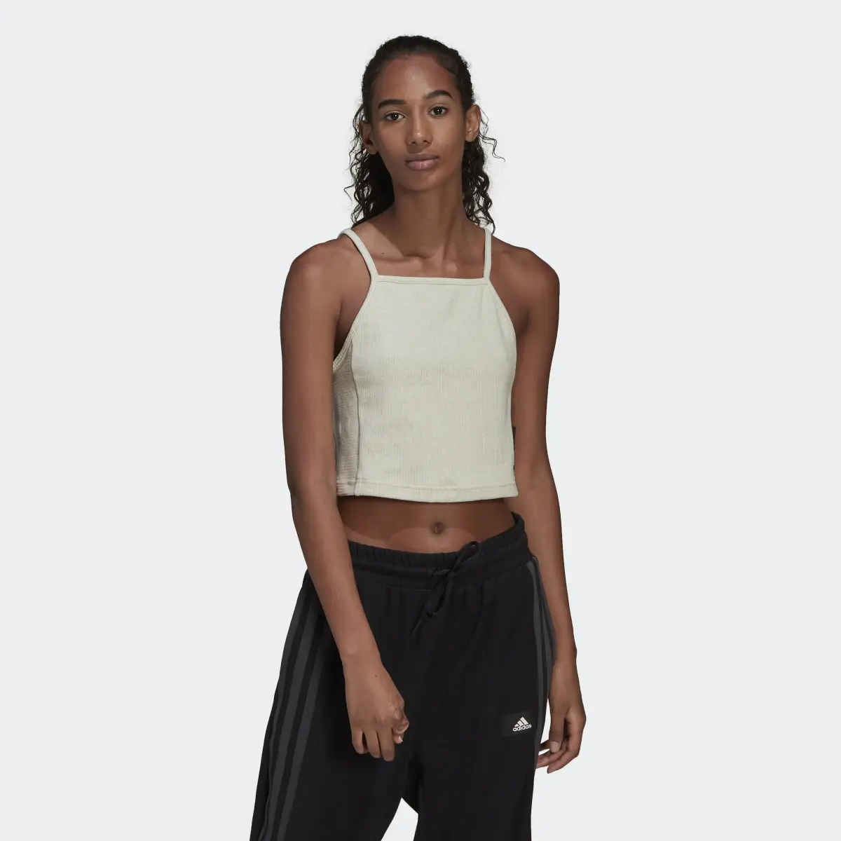 Adidas Studio Lounge Rib Tank Top. 2