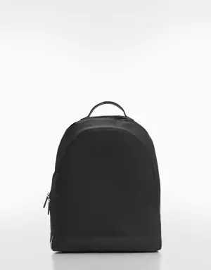Water-repellent leather effect backpack