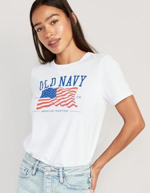 Old Navy Matching "Old Navy" Flag T-Shirt for Women white