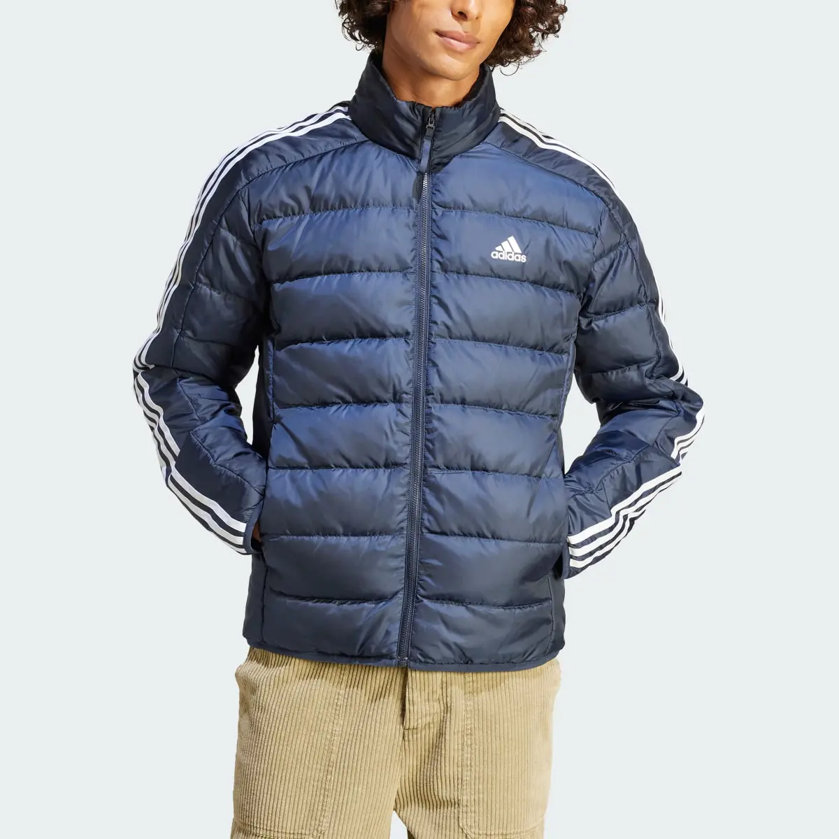 Adidas Essentials 3-Stripes Light Down Jacket. 1