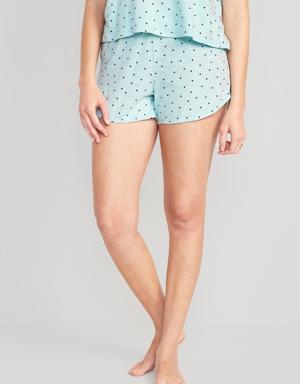 High-Waisted Sunday Sleep Dolphin-Hem Pajama Shorts for Women -- 3.5-inch inseam white