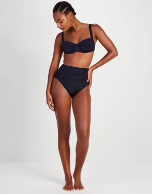 Shirred High-waist Bikini Bottom