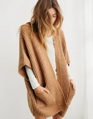 Marled Rib Sweater Cape