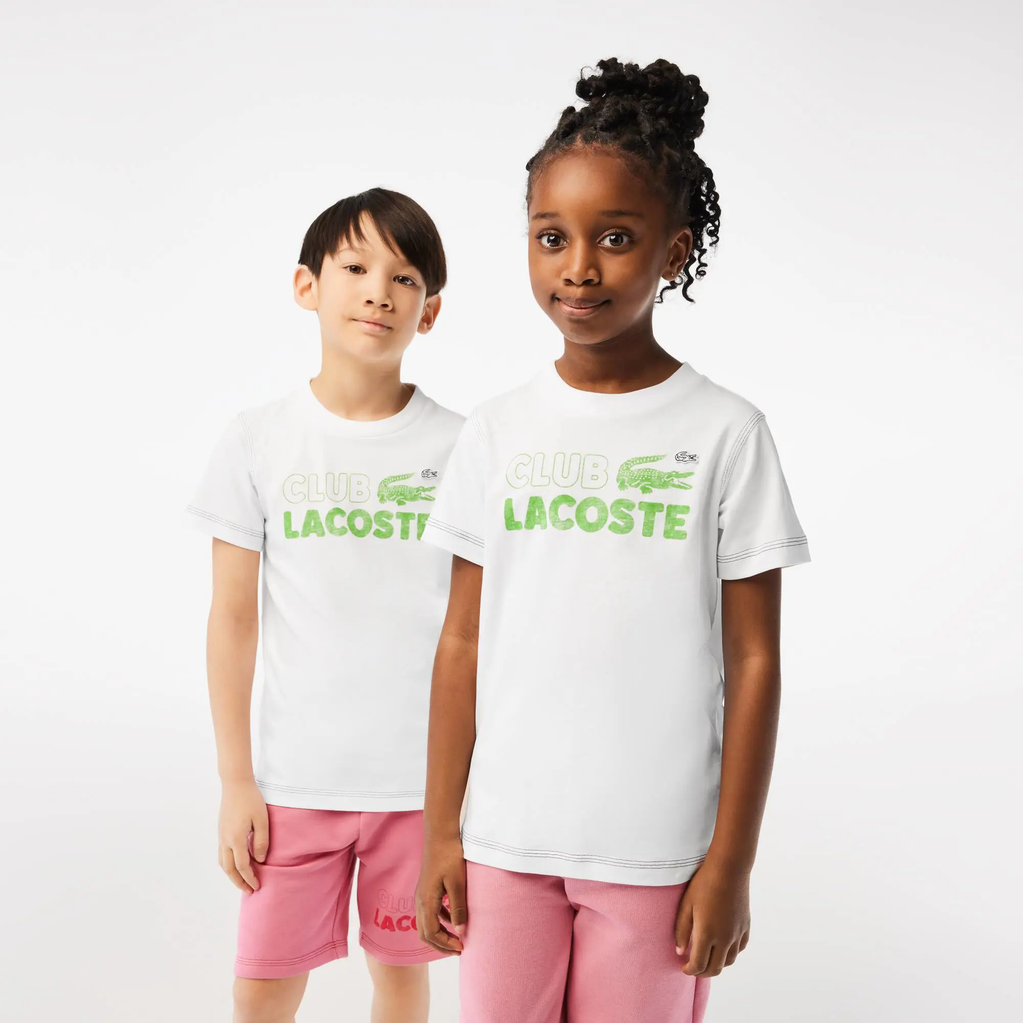 Lacoste T-shirt de algodão orgânico com estampado de marca para criança. 1