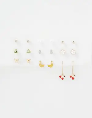O Fruit Hoop + Stud Earring 18-Pack