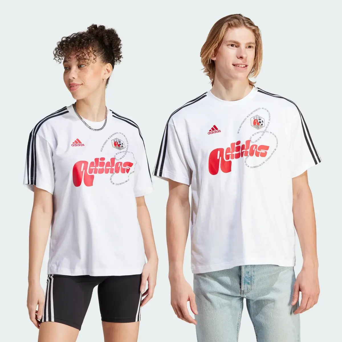 Adidas Playera Estampada 3 Franjas (Unisex). 1 Adidas Playera Estampada 3 Franjas (Unisex). 1
