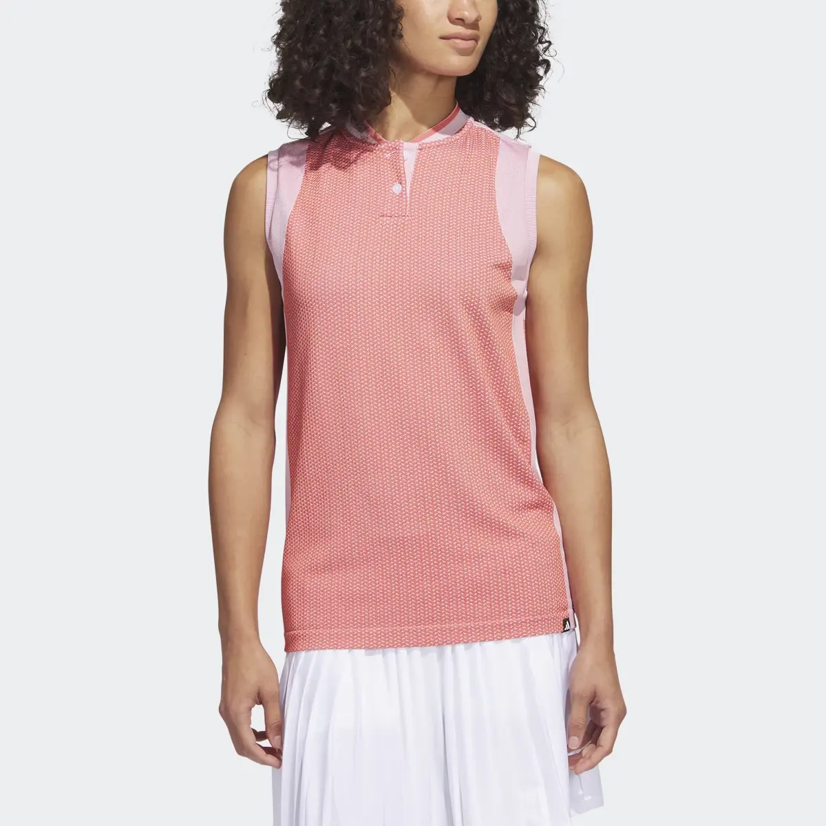 Adidas Ultimate365 Tour Sleeveless Primeknit Polo Shirt. 1