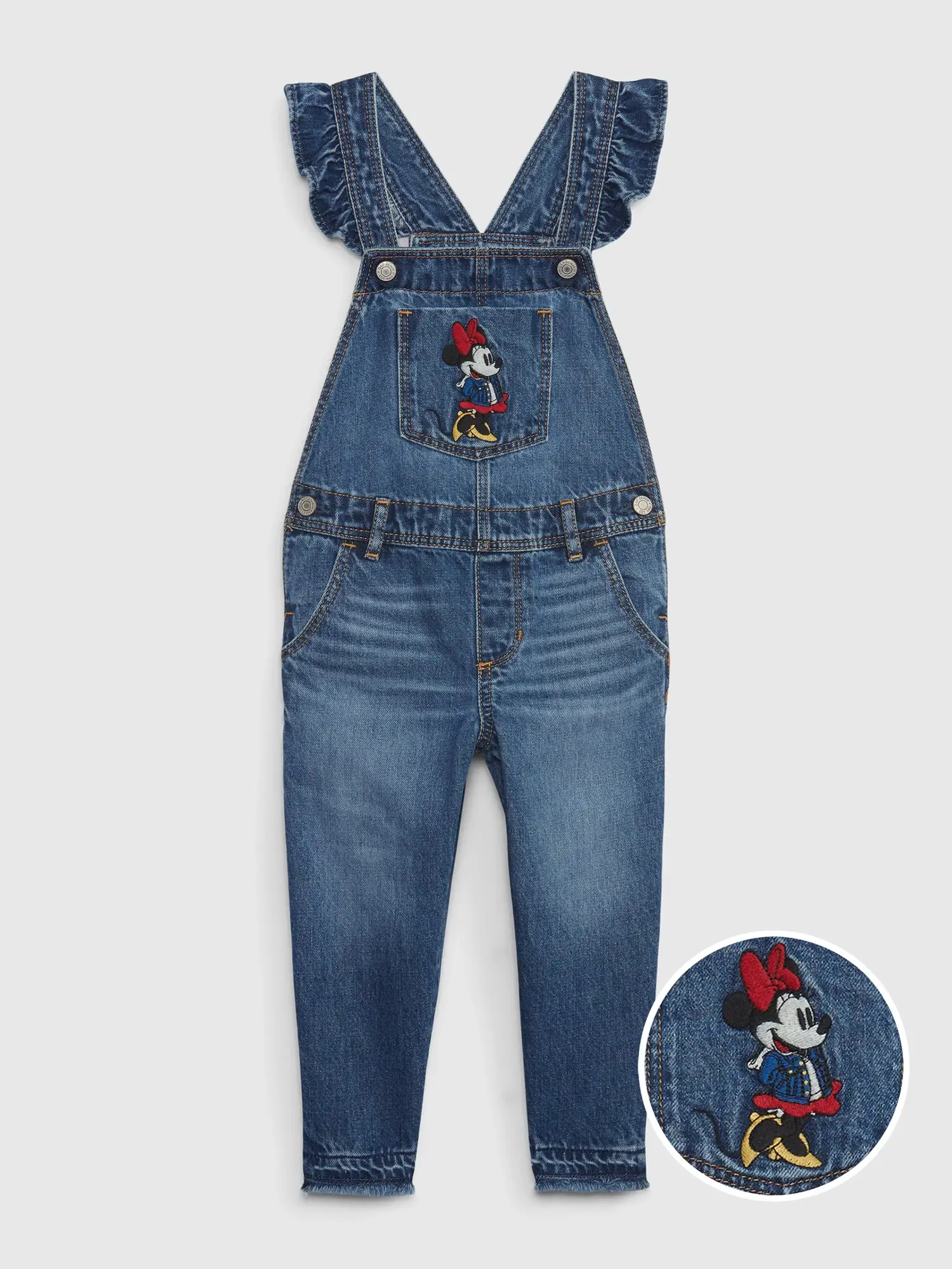 Gap babyGap &#124 Disney Minnie Mouse Denim Overalls blue. 1