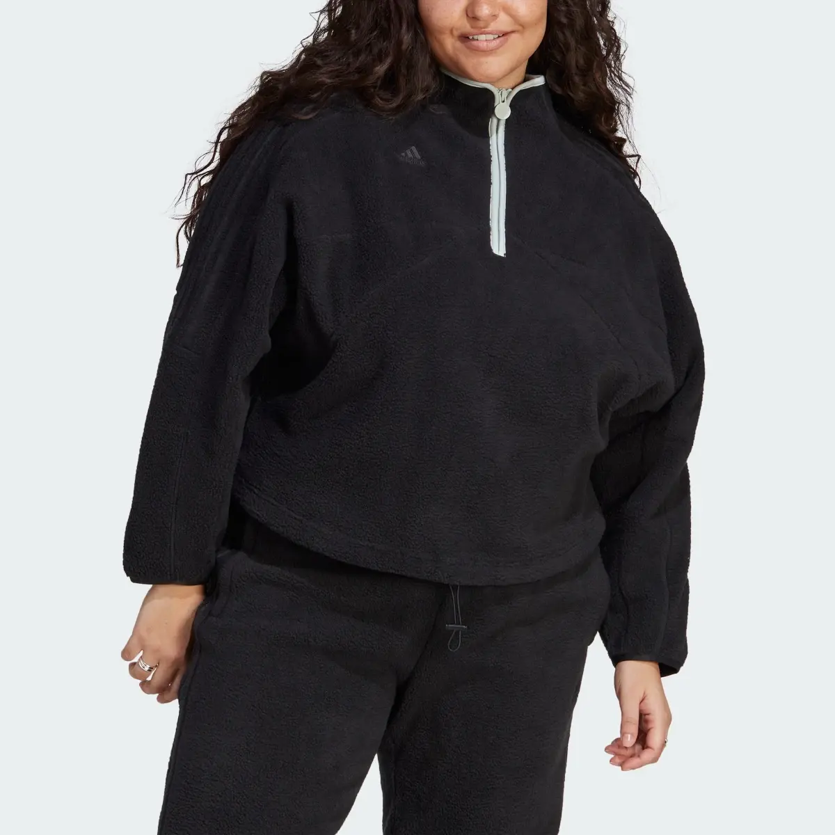 Adidas Tiro Half-Zip Fleece Sweatshirt (Plus Size). 1