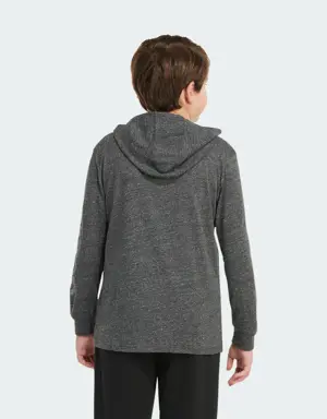 Long Sleeve Snow Heather Hooded Tee (Extended Size)