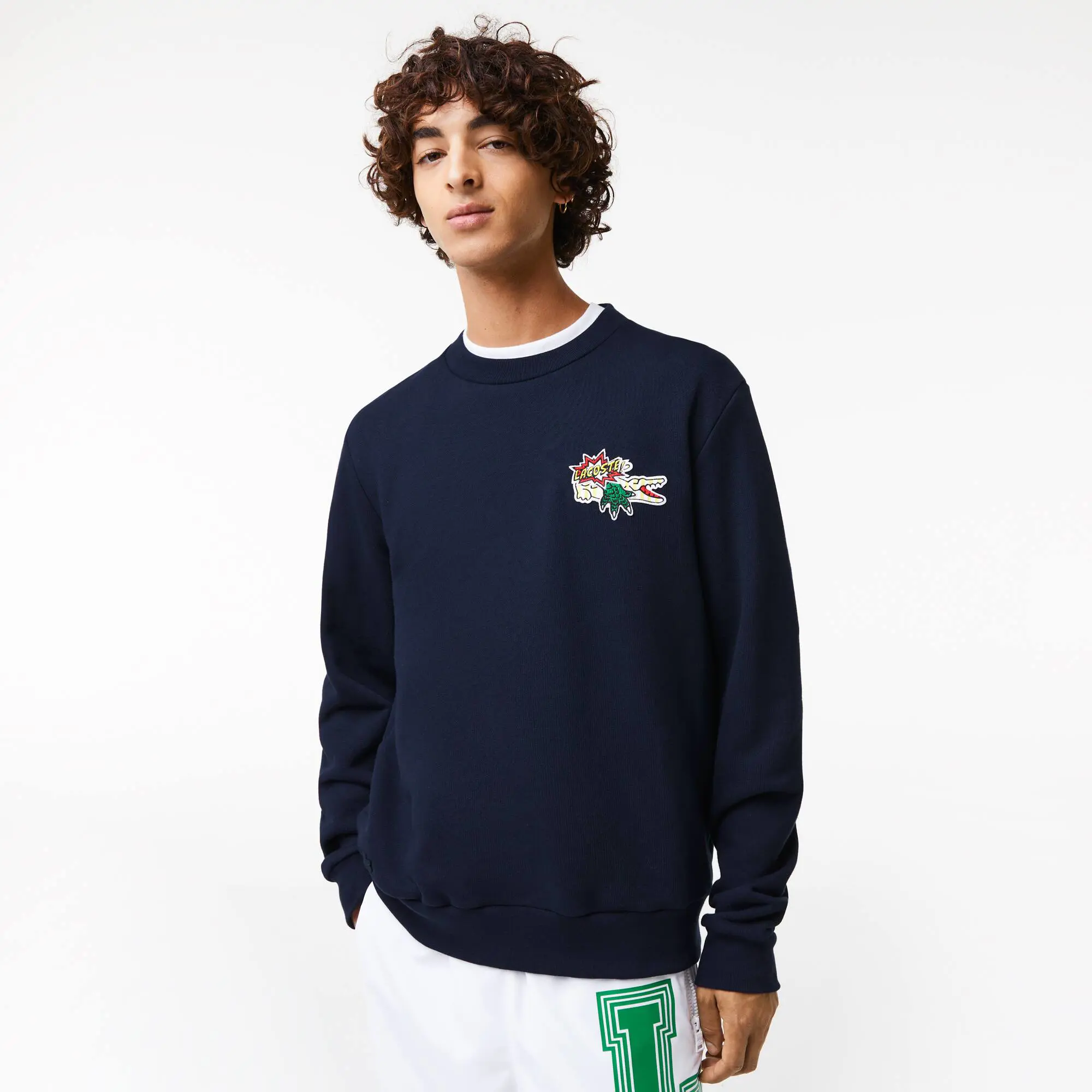 Lacoste Sweatshirt de algodão orgânico com emblema Lacoste Holiday para homem. 1
