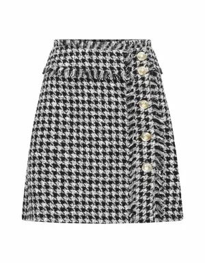 Crowbar Patterned Mini Skirt - 2 / Black-White