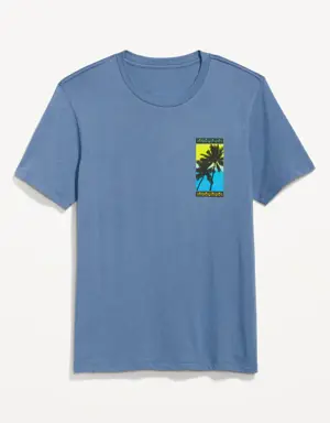 Soft-Washed Graphic T-Shirt for Men blue