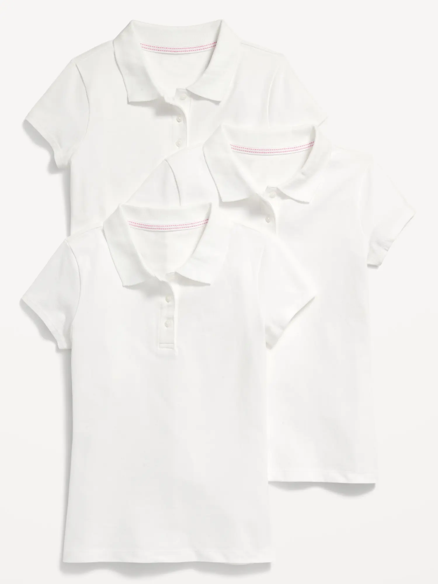 Old Navy Uniform Pique Polo Shirt 3-Pack for Girls white. 1