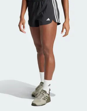 Adidas Shorts Pacer Training 3 Franjas Tejidos Corte Alto