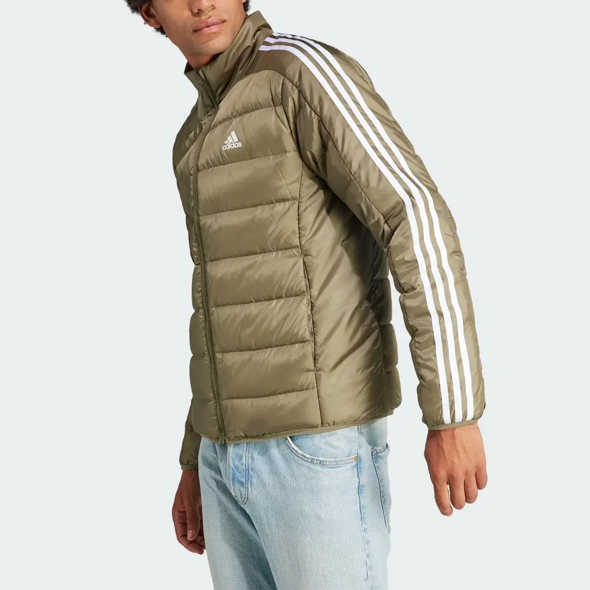 Adidas Essentials 3-Stripes Light Down Jacket. 1