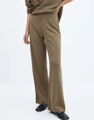 Corduroy pants with elastic waist