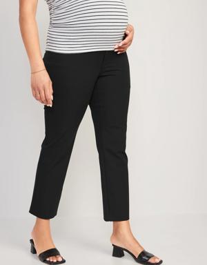 Old Navy Maternity Full-Panel Pixie Straight Ankle Pants black