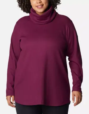 Women's Holly Hideaway™ Waffle Cowl Neck Pullover - Plus Size