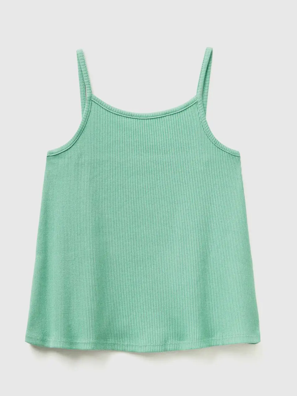 Benetton ribbed stretch cotton tank top. 1